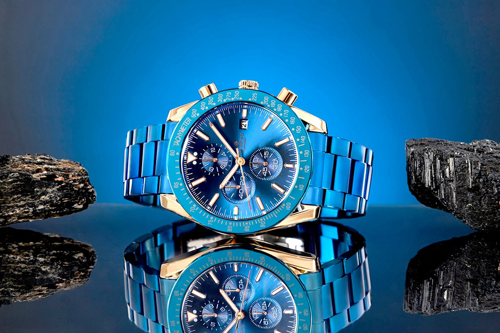 Zegarek Męski Giewont Chronograph Sapphire Niebiesko Miedziany GW8720-B5
